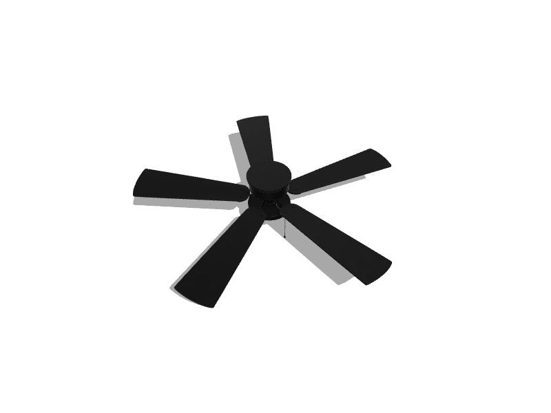 Armitage 52-in Matte Black Indoor Flush Mount Ceiling Fan with Light (5-Blade)