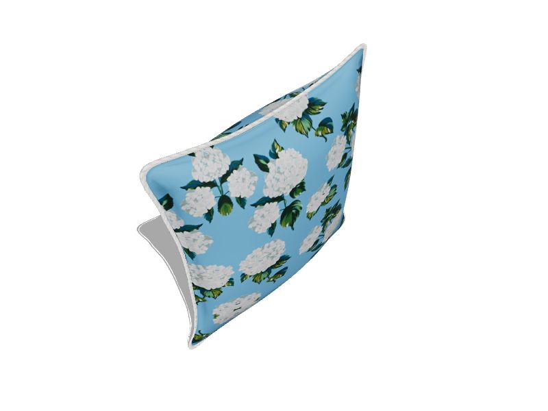 Floral Blue Square Throw Pillow
