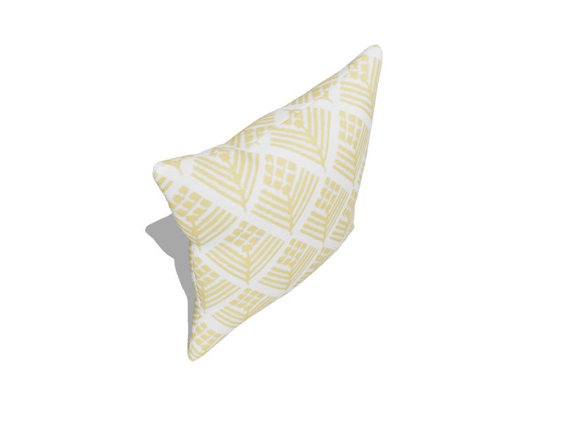 Floral Yellow Square Throw Pillow