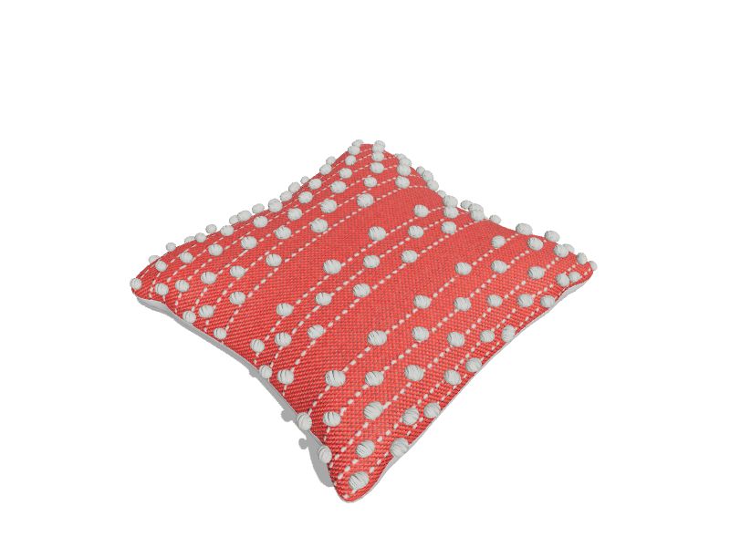 Striped Coral Square Throw Pillow