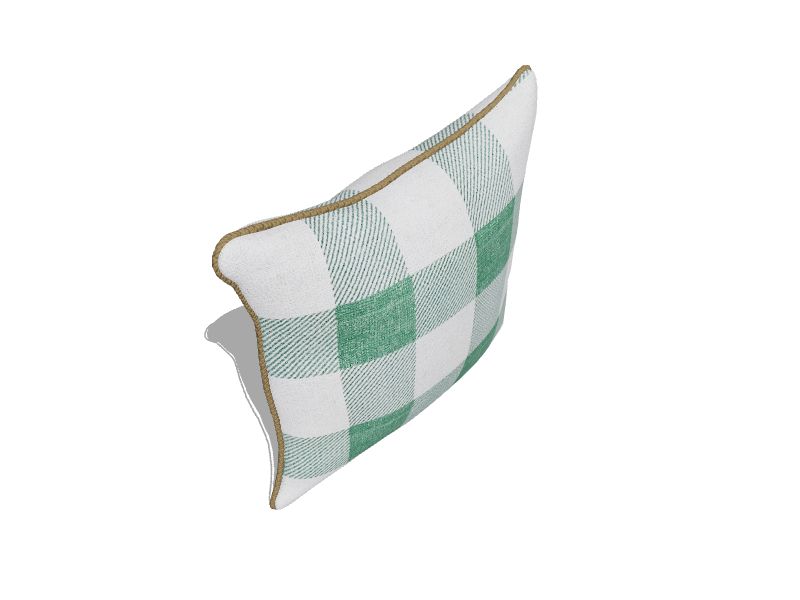 Checkered Mineral Green Square Throw Pillow