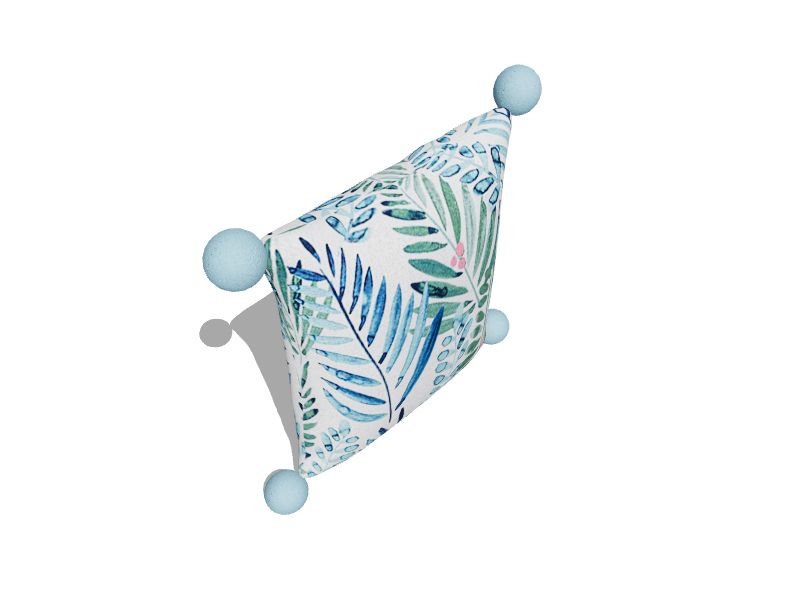 Floral Blue Square Throw Pillow