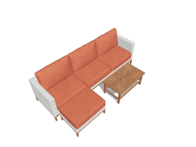 Veda Springs 4-Piece Woven Patio Conversation Set with Orange Cushions