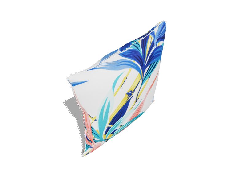 Floral Off-white Square Summer Throw Pillow