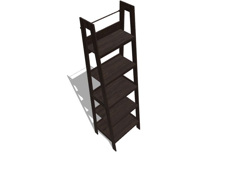 Dark Walnut 5-Shelf Ladder Bookcase (20.5-in W x 72-in H x 18-in D)