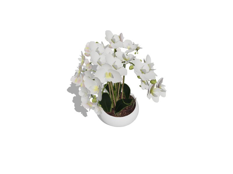 23-in Green, White Indoor Artificial Orchid Artificial Flower