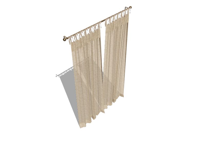 84-in Linen Light Filtering Tie Top Single Curtain Panel