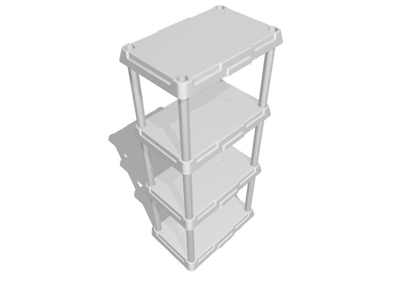 Plastic 4-Tier Utility Shelving Unit (22-in W x 14.25-in D x 48-in H), White