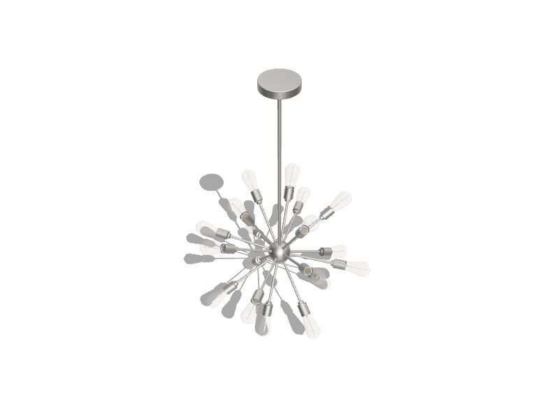 Grayford 18-Light Brushed Nickel Mid-century Led; Dry rated Chandelier