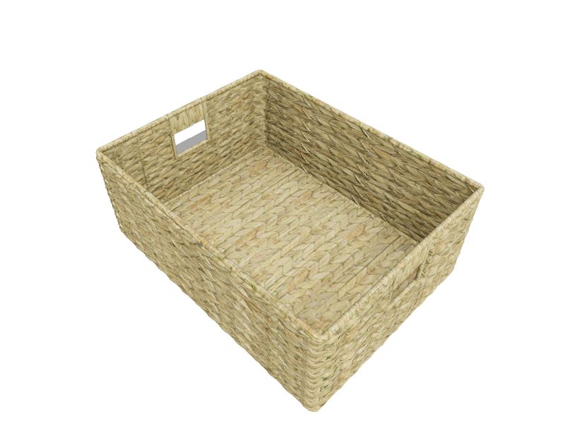 10.7-in W x 5.5-in H x 14.15-in D Natural Water Hyacinth Stackable Bin