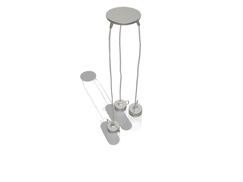Vallymede 3-Light Brushed Nickel Farmhouse Clear Glass Jar Mini Hanging Pendant Light